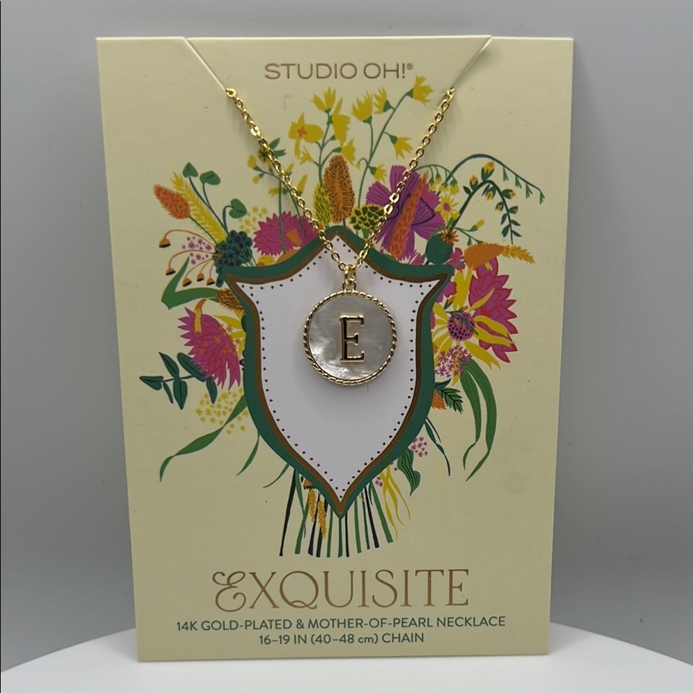 1207. Studio Oh! Gold-Plated Initial‎ E Necklace
